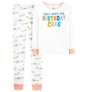 Carter’s “Will Wake for Birthday Cake” Baby Girl Pajama’s Size 18M